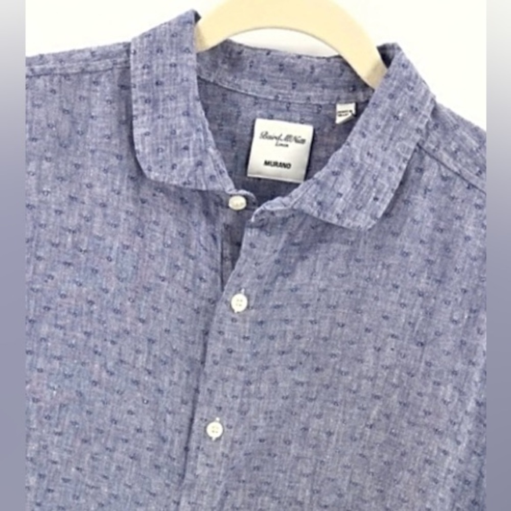 Baird McNutt Murano Button Down Shirt Mens XL Linen Breathable Luxury Office